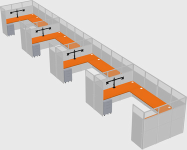 U-shaped cubicle