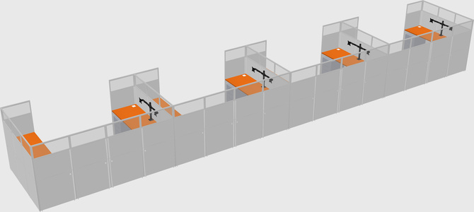 U-shaped cubicle