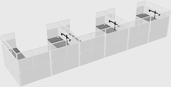U-shaped cubicle