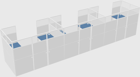 U-shaped cubicle