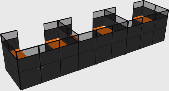 U-shaped cubicle