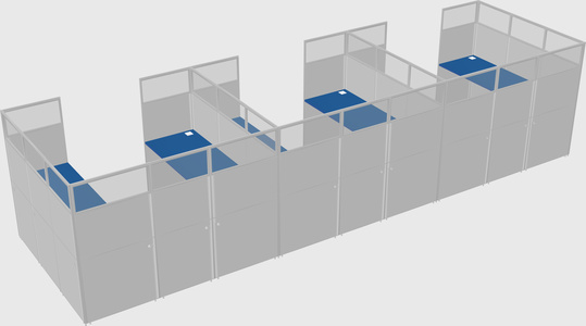 U-shaped cubicle