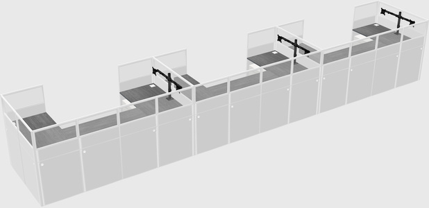 U-shaped cubicle