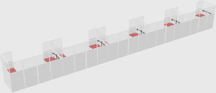U-shaped cubicle