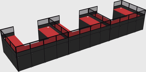 U-shaped cubicle