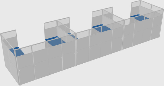 U-shaped cubicle