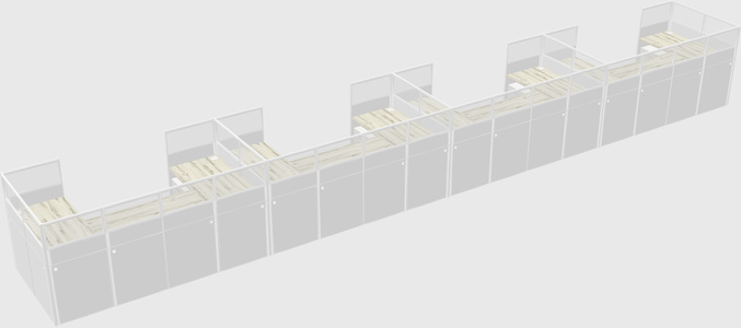 U-shaped cubicle