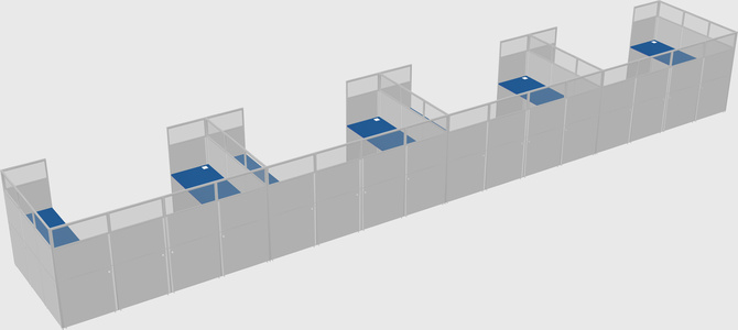 U-shaped cubicle