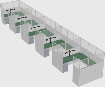 U-shaped cubicle