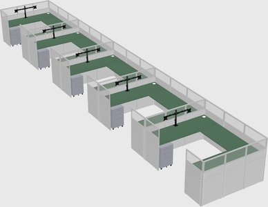 U-shaped cubicle