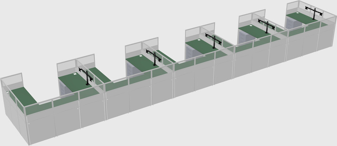 U-shaped cubicle