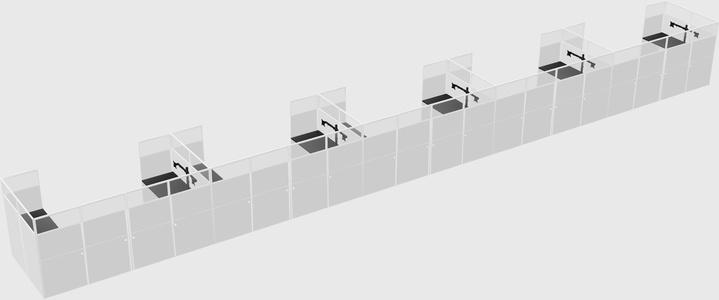 U-shaped cubicle
