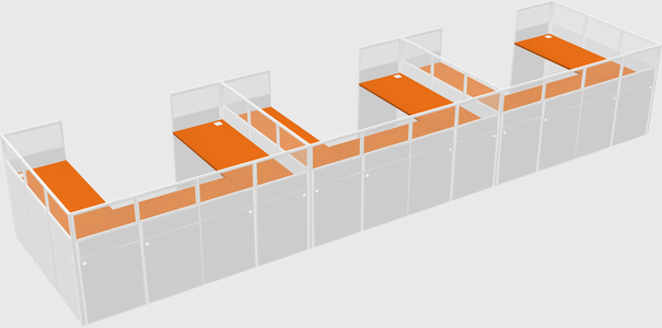U-shaped cubicle