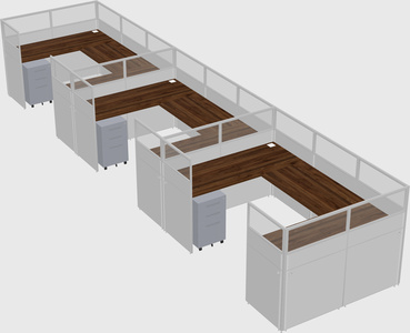 U-shaped cubicle