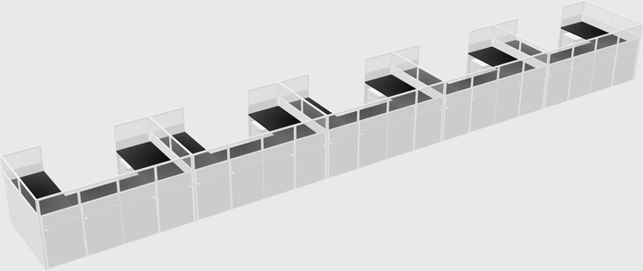 U-shaped cubicle