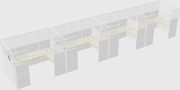 U-shaped cubicle