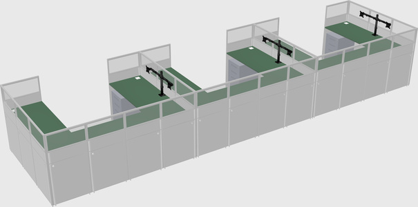 U-shaped cubicle