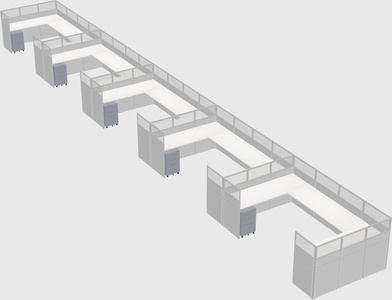 U-shaped cubicle