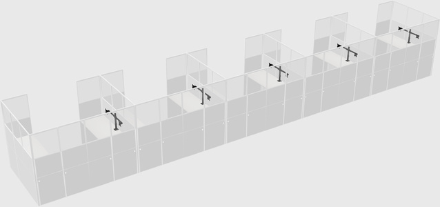 U-shaped cubicle