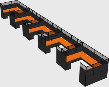 U-shaped cubicle
