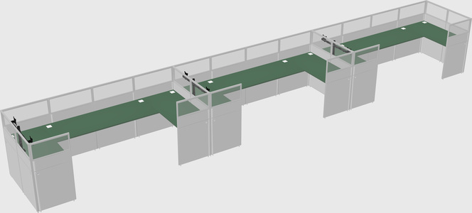 U-shaped cubicle