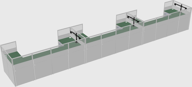 U-shaped cubicle