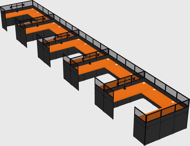 U-shaped cubicle