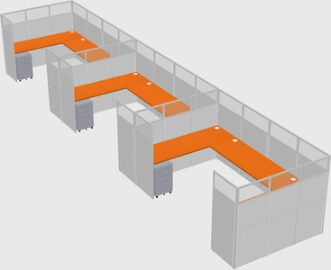 U-shaped cubicle