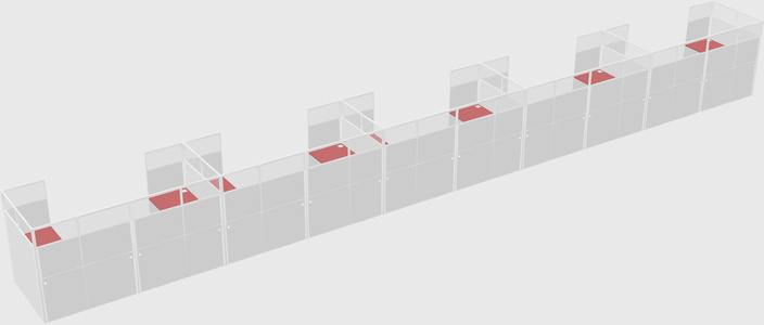 U-shaped cubicle