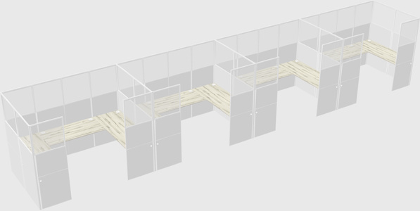 U-shaped cubicle