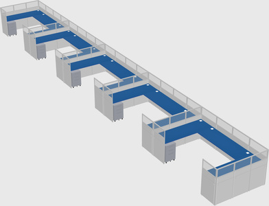 U-shaped cubicle