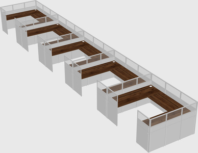 U-shaped cubicle