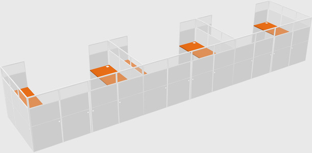 U-shaped cubicle