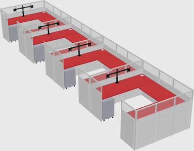 U-shaped cubicle