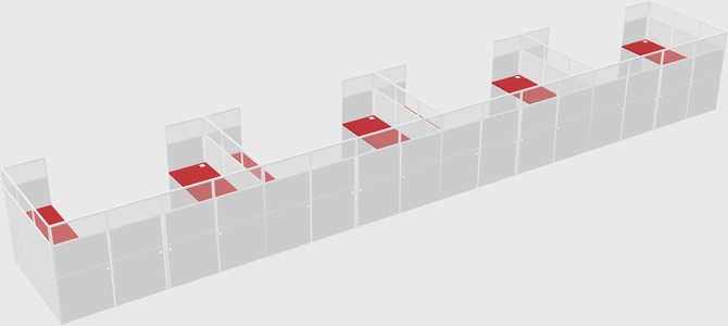 U-shaped cubicle