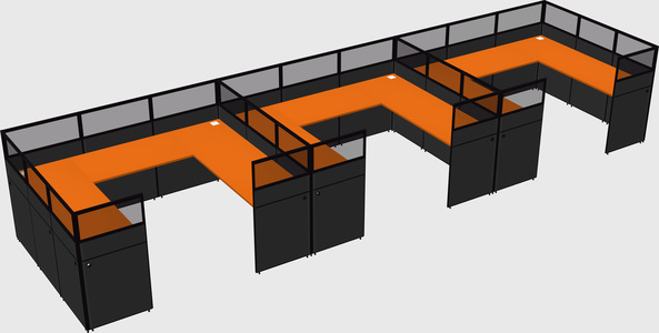 U-shaped cubicle