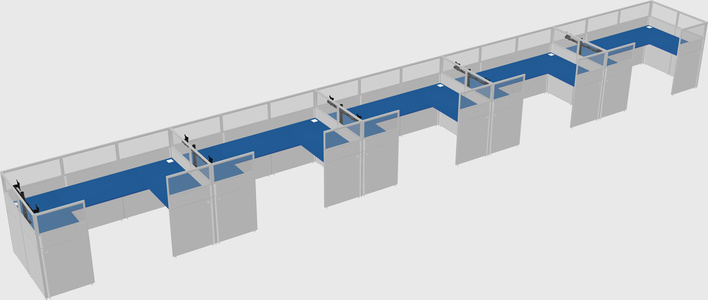 U-shaped cubicle