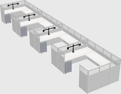 U-shaped cubicle