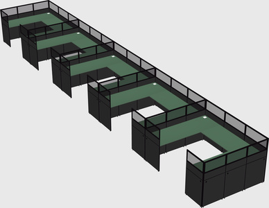 U-shaped cubicle