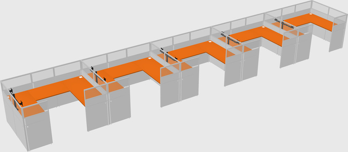 U-shaped cubicle