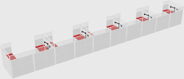 U-shaped cubicle