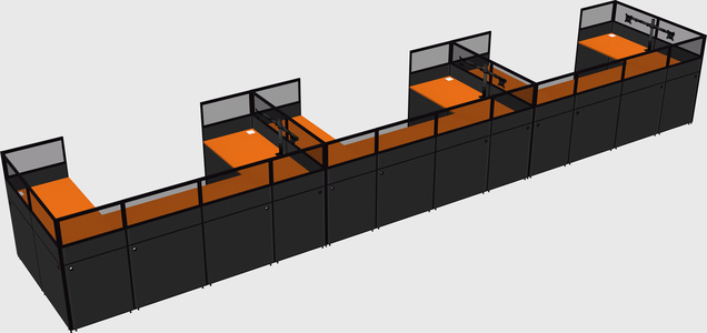U-shaped cubicle