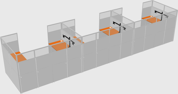 U-shaped cubicle