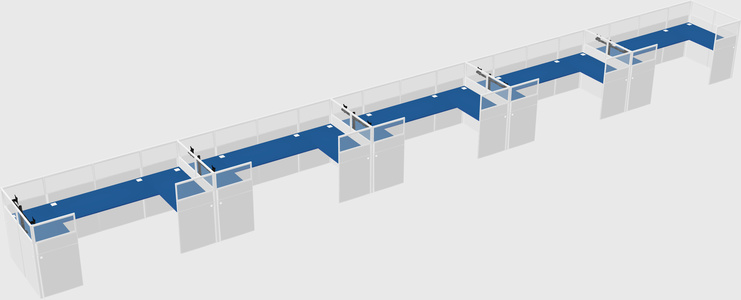 U-shaped cubicle