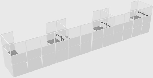 U-shaped cubicle