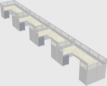 U-shaped cubicle
