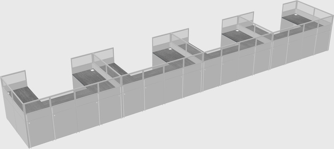 U-shaped cubicle