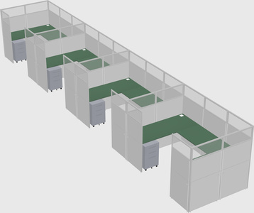 U-shaped cubicle