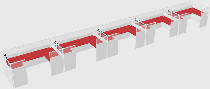U-shaped cubicle