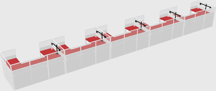 U-shaped cubicle